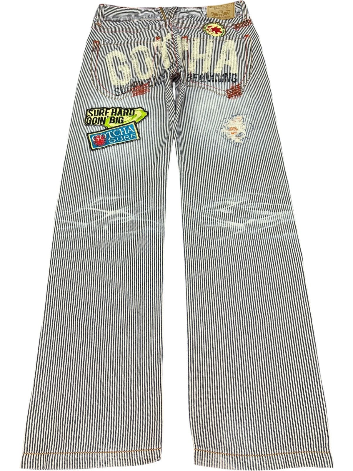 Edwin Vintage Japanese Brand Hickory Patches Distress Jeans Size US 30 / EU 46 - 2 Thumbnail