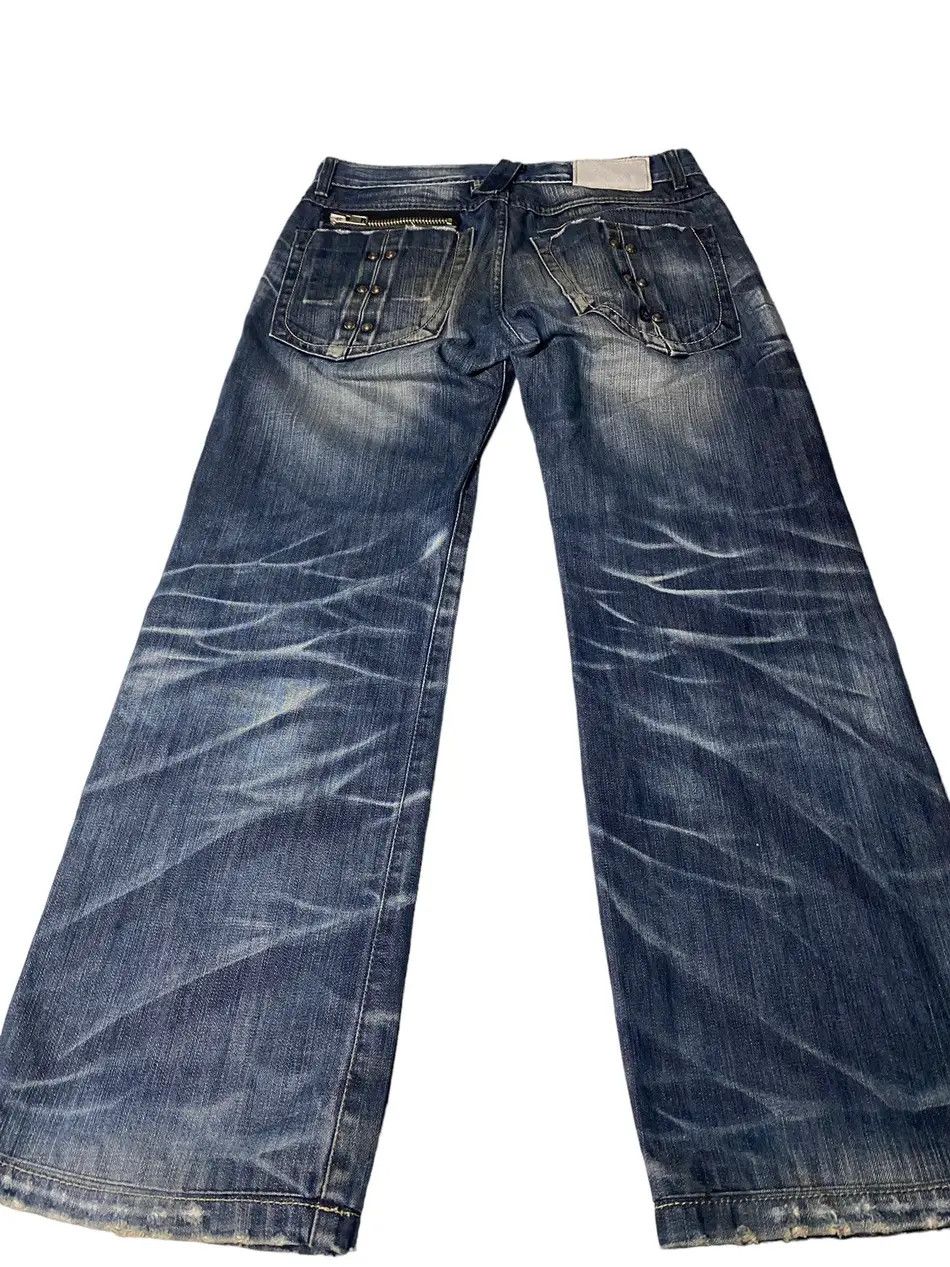Japanese Brand Authentic Flared Seawash Straight Cut Jeans Denim Size US 32 / EU 48 - 8 Thumbnail