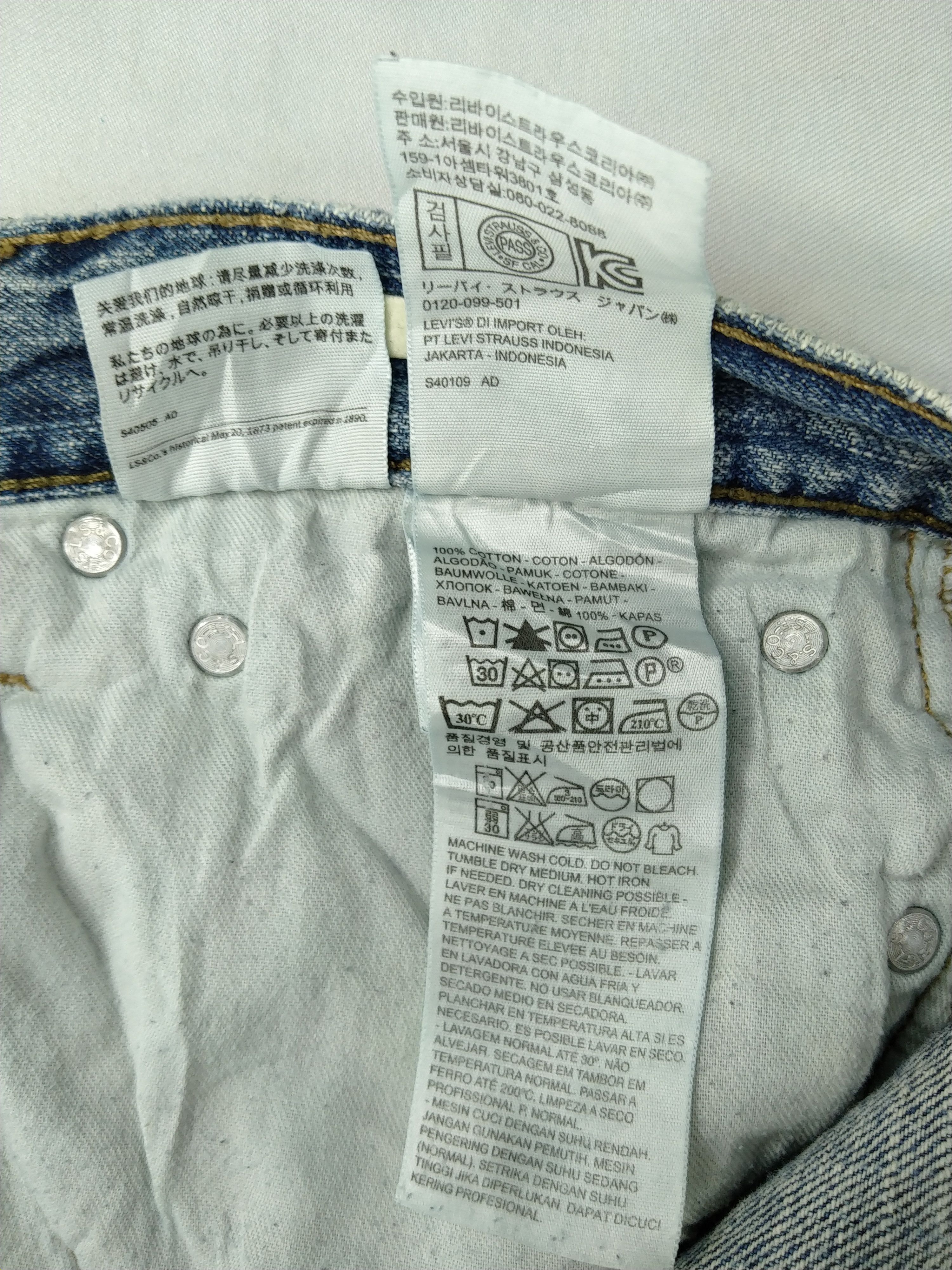 Japanese Brand Levi's 514 Faded Blue Denim 33x30.5 -JN597 Size US 33 - 9 Thumbnail