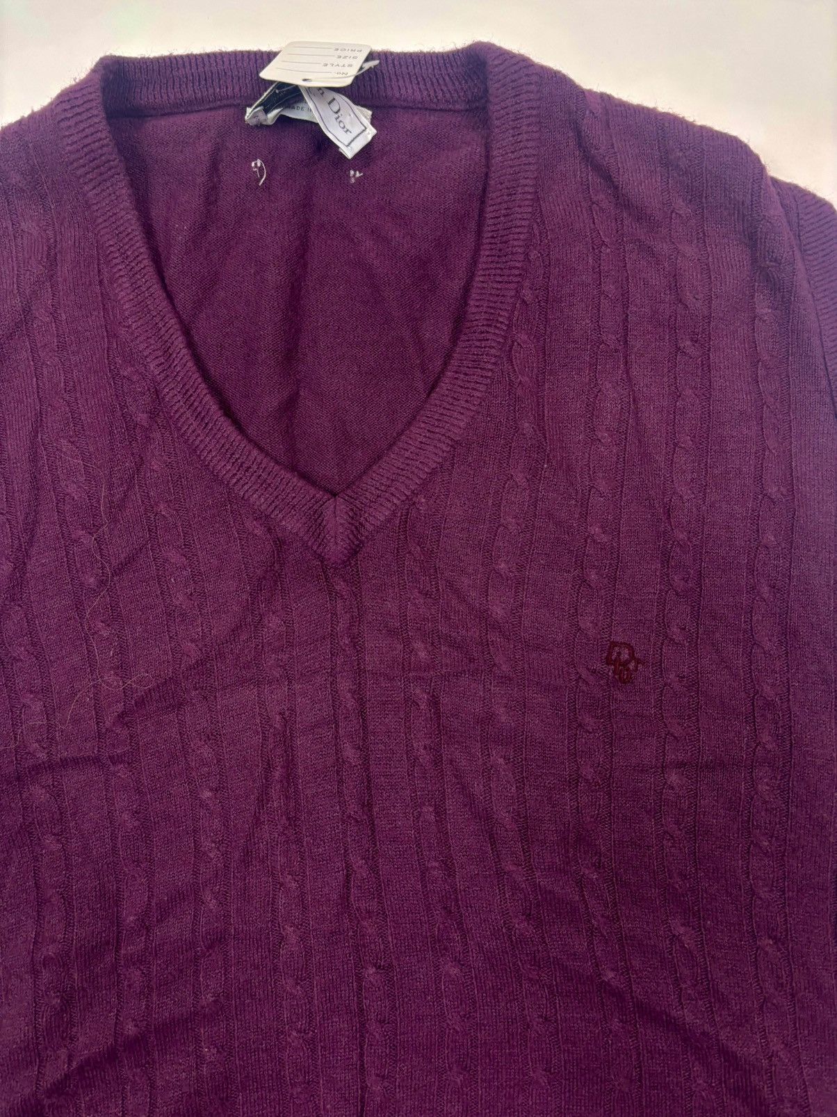 Christian Dior Monsieur 90s Christian Dior Monsieur Purple Acrylic “Dior” Logo Vest Size US XL / EU 56 / 4 - 1 Thumbnail