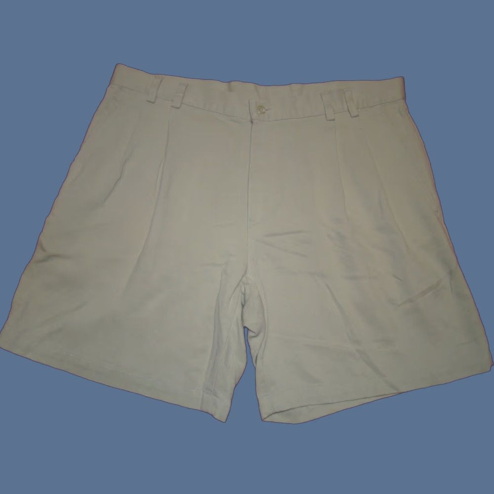 Tori Richard Tori Richard Mens Size 38 Tan Classic Pleated Ribbed Tencel Chino Shorts Size US 38 / EU 54 - 1 Thumbnail