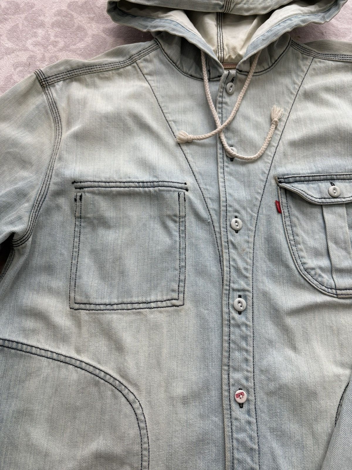 Levi's Levi’s Hooded Classic Worker Shirt Jacket Light Wash M Size US M / EU 48-50 / 2 - 10 Thumbnail