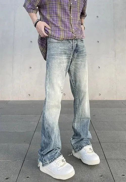 Japanese Brand Vintage Blue Flared Slim Jean Size US 30 / EU 46 - 1 Thumbnail