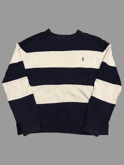 Vintage YSL Crewneck Pique Striped Yves Saint Laurent Sweatshirt