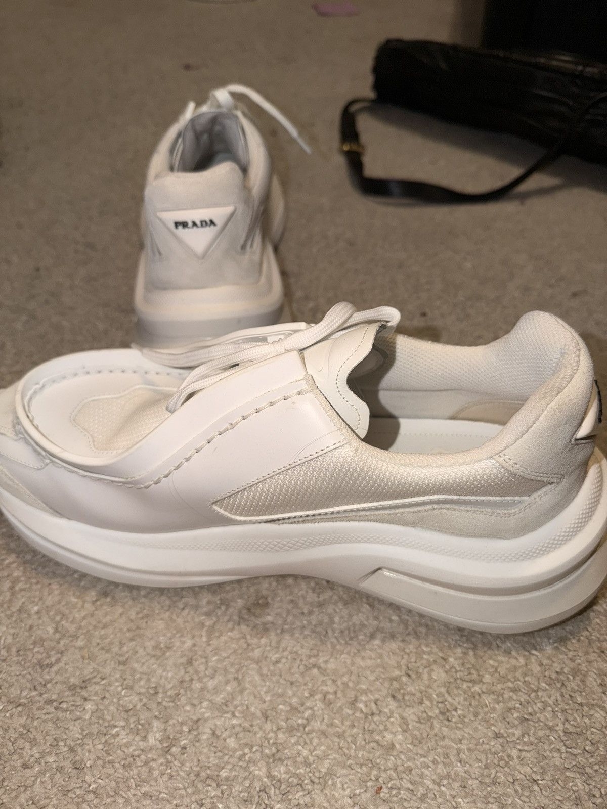 Prada Prada White Leather Shoes 2025 Size US 10.5 / EU 43-44 - 3 Thumbnail