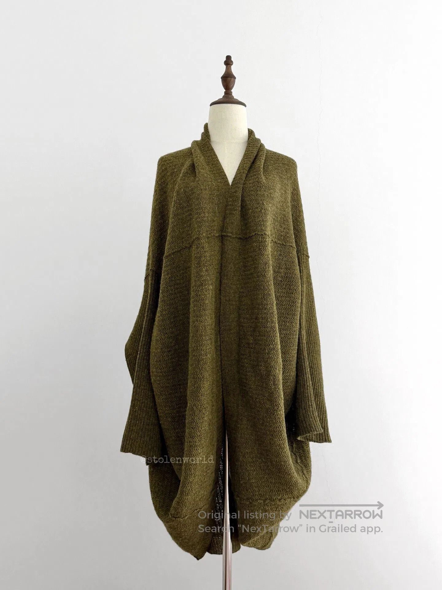 Y's green knitted wool cardigan by Y's. Size M / US 6-8 / IT 42-44 - 3 Thumbnail