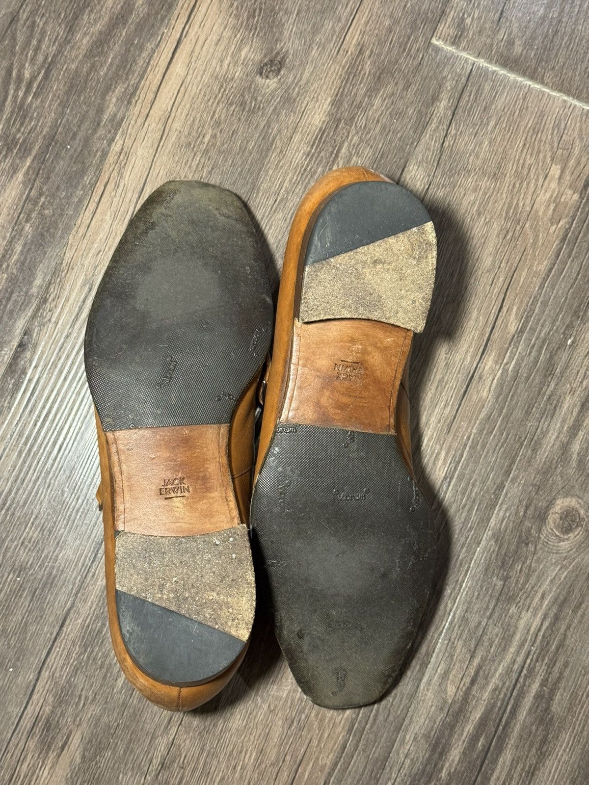Jack Erwin Jack Erwin Brown Leather Monk Strap Shoes, Made in Portugal Size US 10.5 / EU 43-44 - 5 Thumbnail