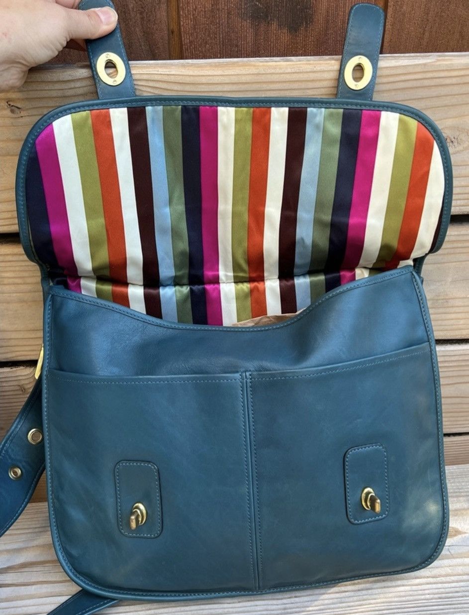 Coach Rare Coach Pony Express Limited Edition Erin Bag, Teal Size ONE SIZE - 4 Thumbnail