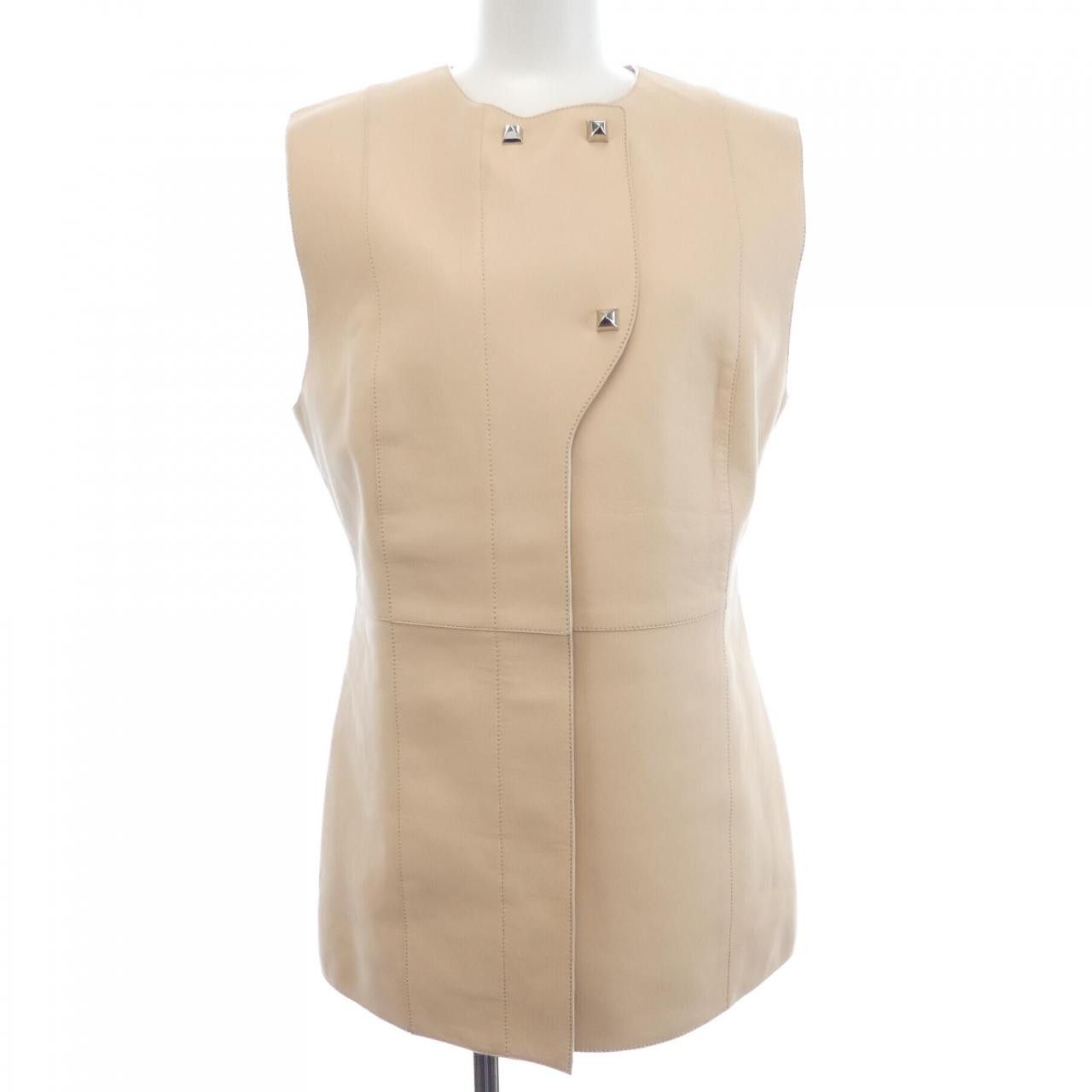 Hermes Hermes Hermes Lamb Leather Vest Leather Tops DUTY FREE for