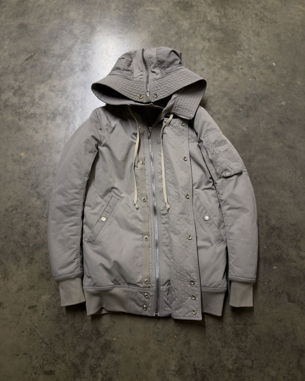 Rick Owens Rick Owens FW17 ‘Glitter’ Grey Exploder Parka Size US XS / EU 42 / 0 - 1 Thumbnail