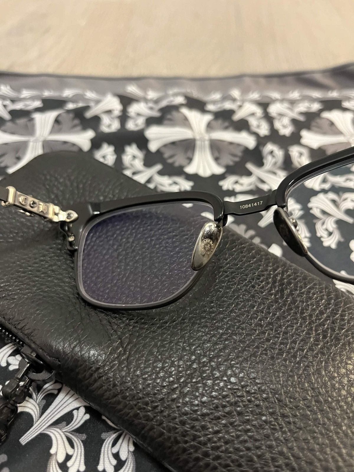 Chrome Hearts Chrome Hearts Bonennoisseur II Eyeglasses Silver/Black Size ONE SIZE - 3 Thumbnail