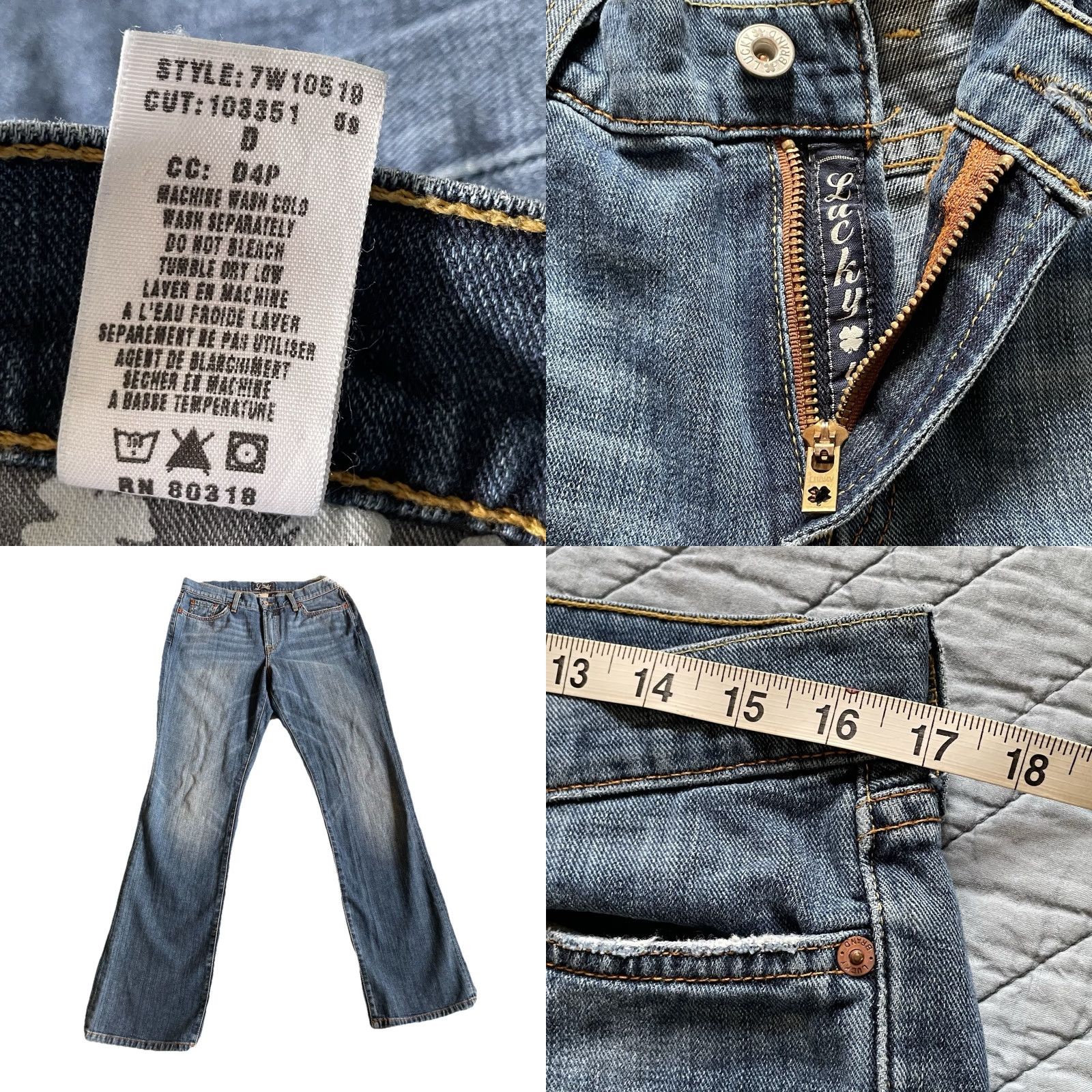 Lucky Brand Lucky Brand Blue Jeans Womens 12/31 Denim Straight Mid Rise 5-Pocket Classic Preppy 90s USA Mens? Size 34" / US 12 / IT 48 - 8 Thumbnail