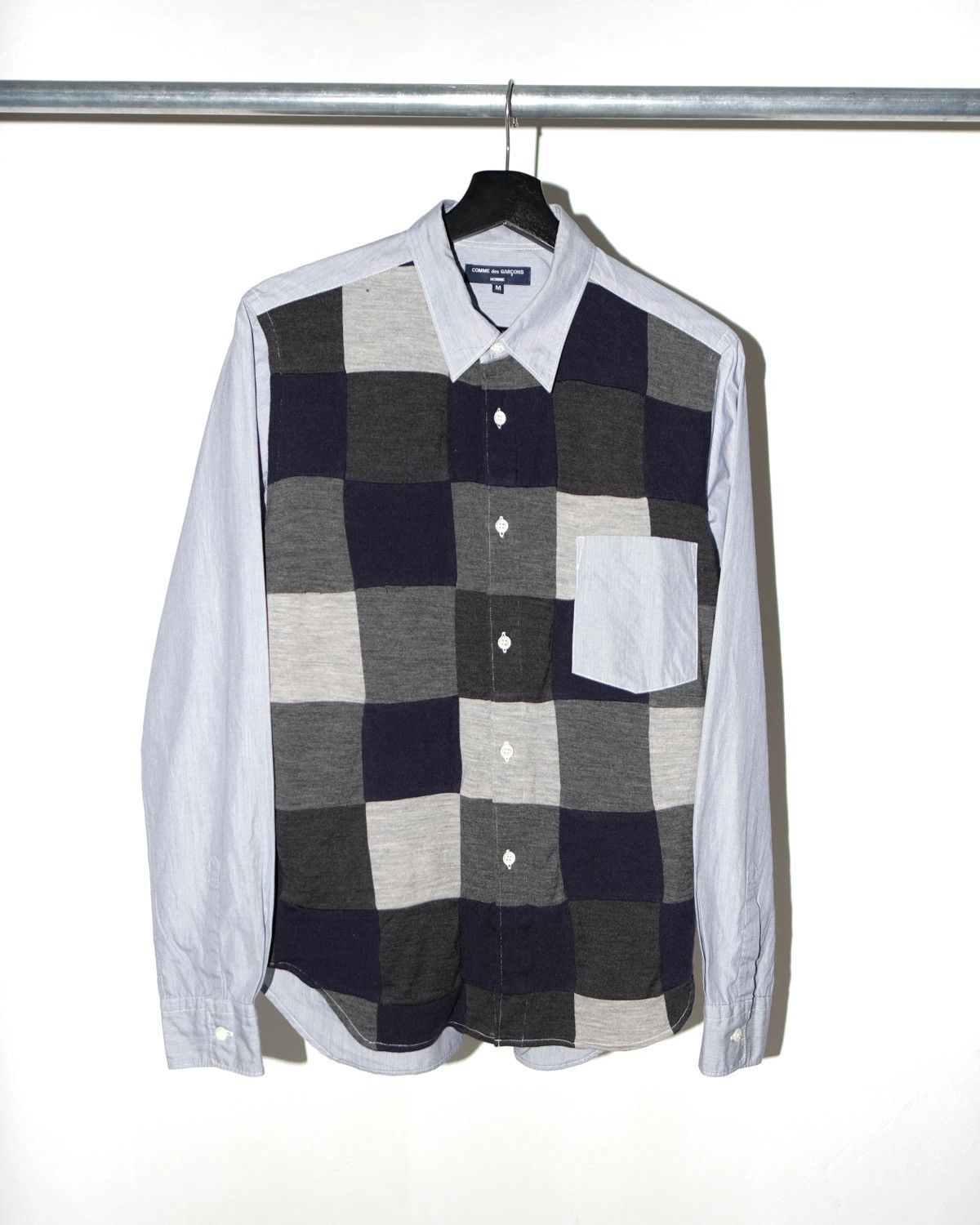 Comme des Garcons Homme Comme des Garçons HOMME AD2009 FRONT PATCHWORK SHIRT Size US M / EU 48-50 / 2 - 1 Thumbnail
