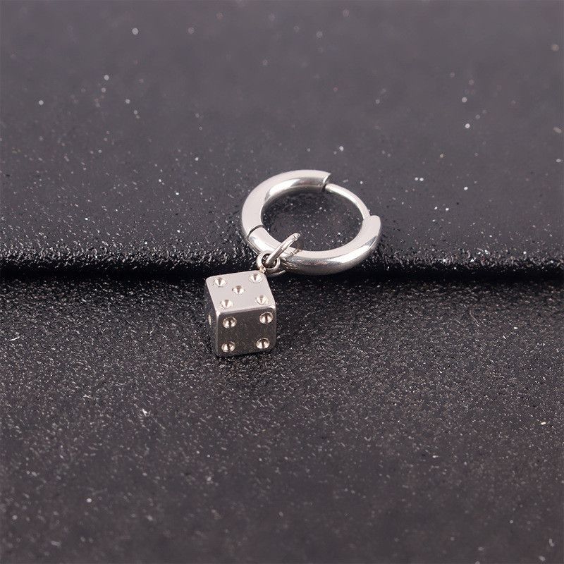 Jewelry × Sterling Silver Dice One pairs Matchless Earrings Gothic Punk Jewelry Spike Size ONE SIZE - 3 Thumbnail