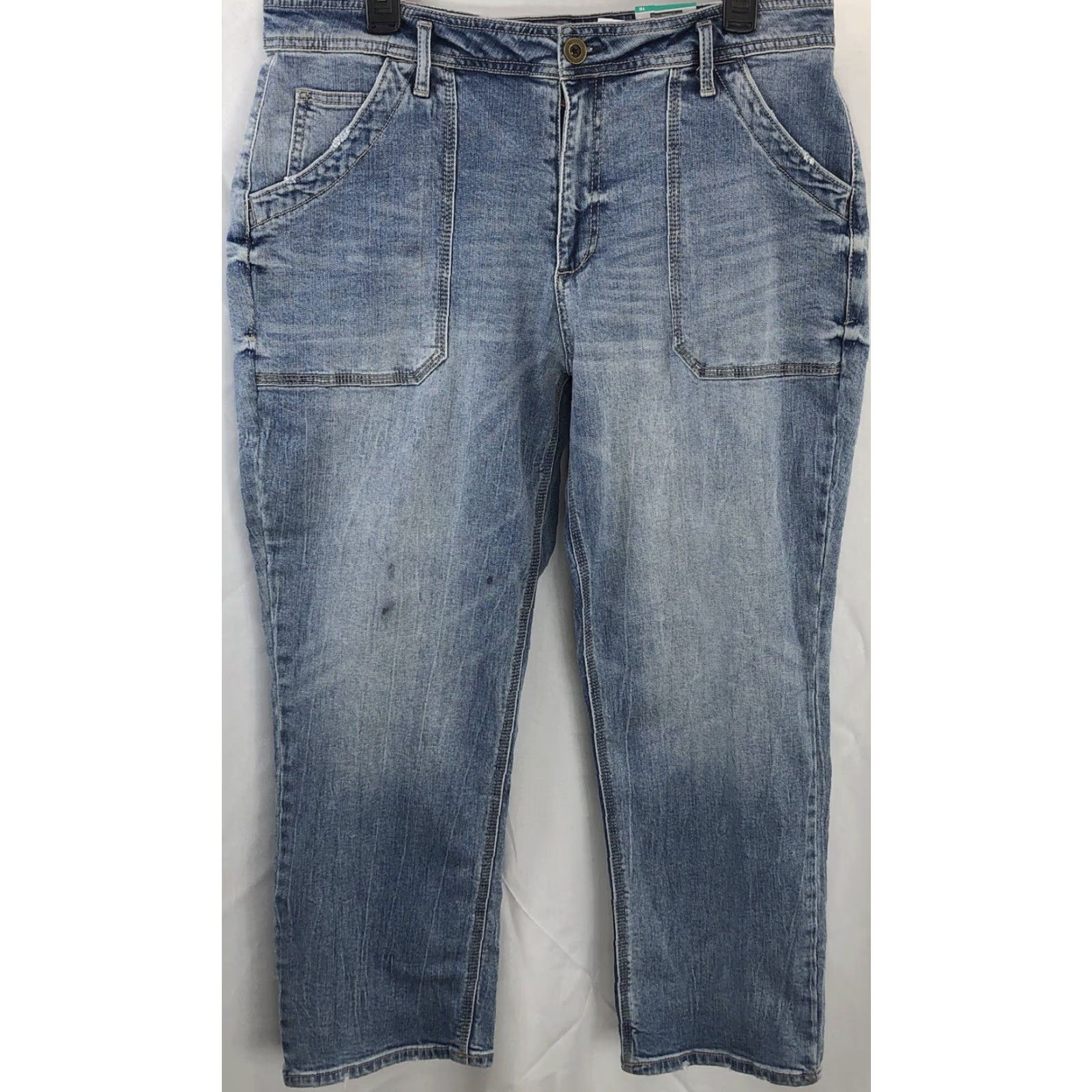 Vintage Time & Tru Utility Slim Blue Jean 16 LT Denim High Rise 34"W Cropped Pockets Size 38" / US 16 / IT 52 - 4 Thumbnail