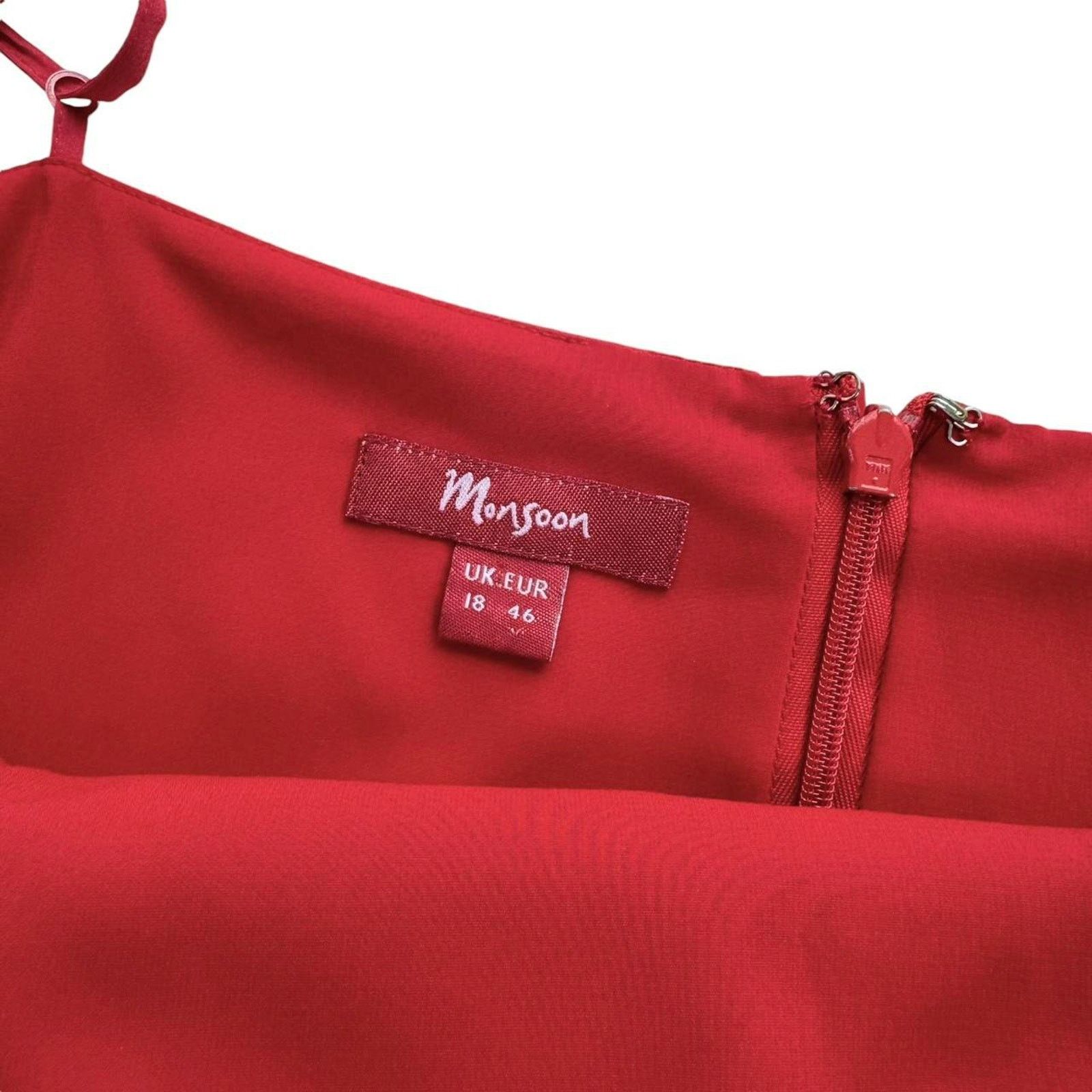 Other Monsoon Red Silk Formal Ruched Cami Evening Top Size XL / US 12-14 / IT 48-50 - 5 Thumbnail