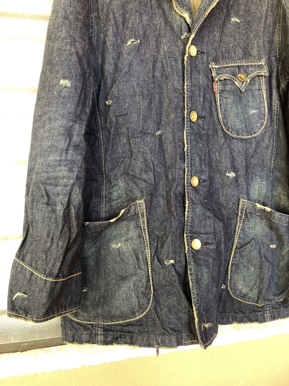 Levi's Vintage Levi’s Redloop Distressed Punk Style Denim Jacket Size US L / EU 52-54 / 3 - 4 Thumbnail