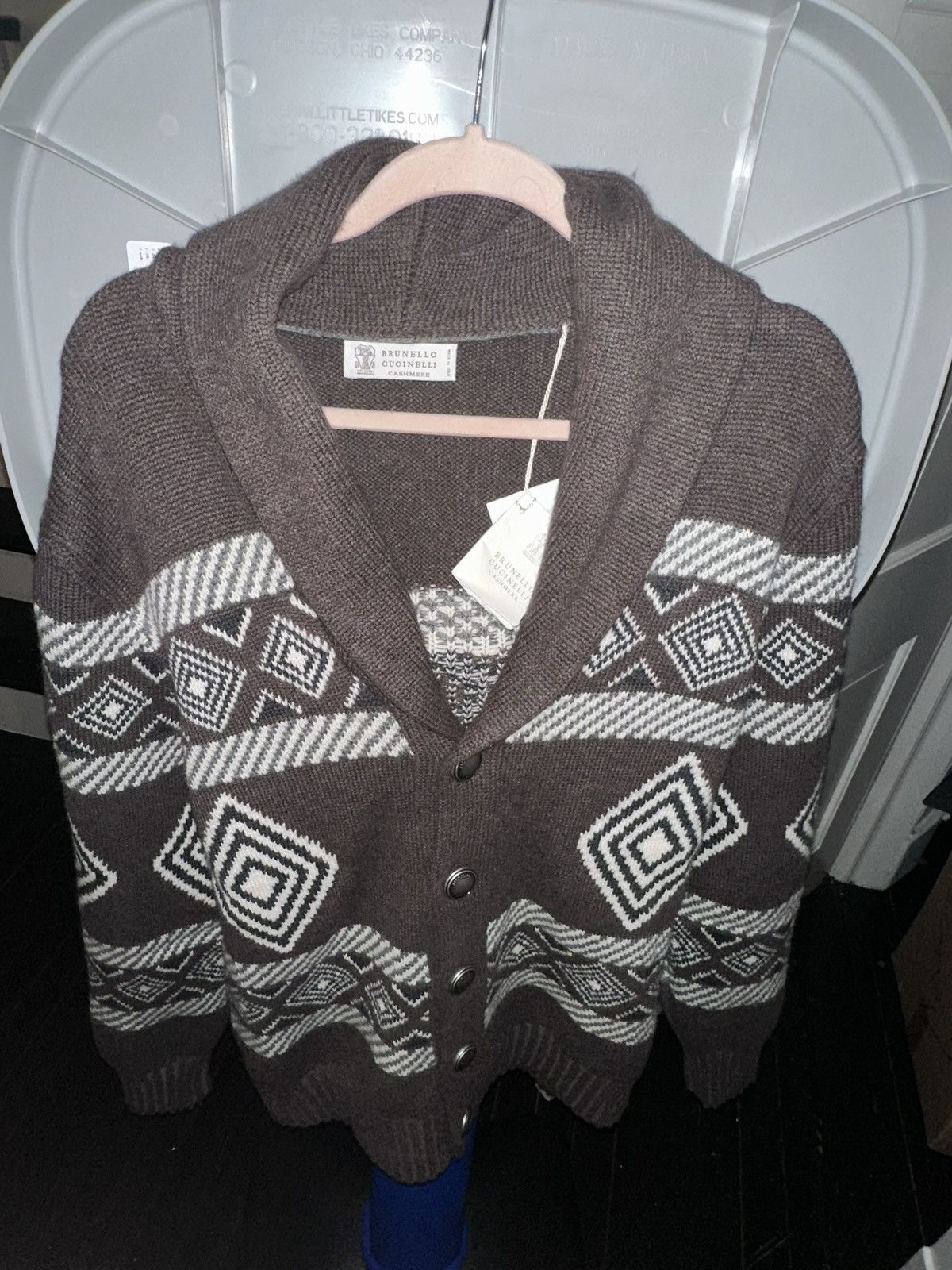 Brunello Cucinelli NWT- Brunello Cucinelli Jacquard Virgin Wool Cardigan IT 52 Size US L / EU 52-54 / 3 - 4 Thumbnail