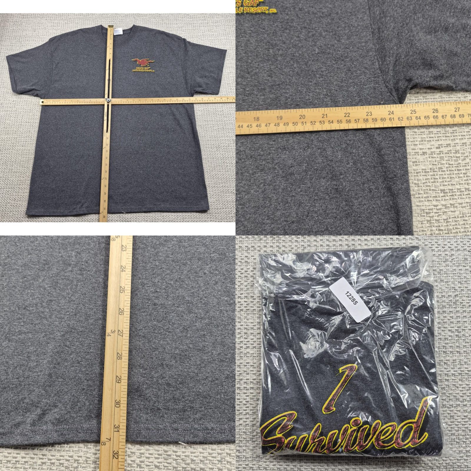 Port & Company Port & Company Shirt Mens 2XL Gray Dragon Motorcycle Biker Tee I Survived Graphic 90s Size US XXL / EU 58 / 5 - 8 Thumbnail