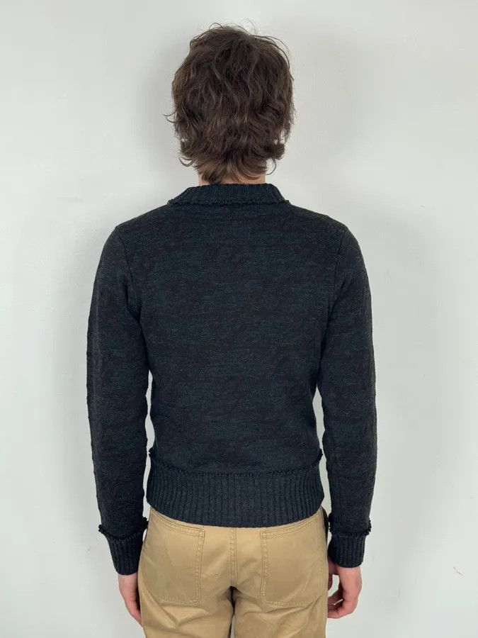 Dolce & Gabbana 2000s Dolce & Gabbana Dark Grey Signature V-Neck Wool Sweater Size US XS / EU 42 / 0 - 3 Thumbnail