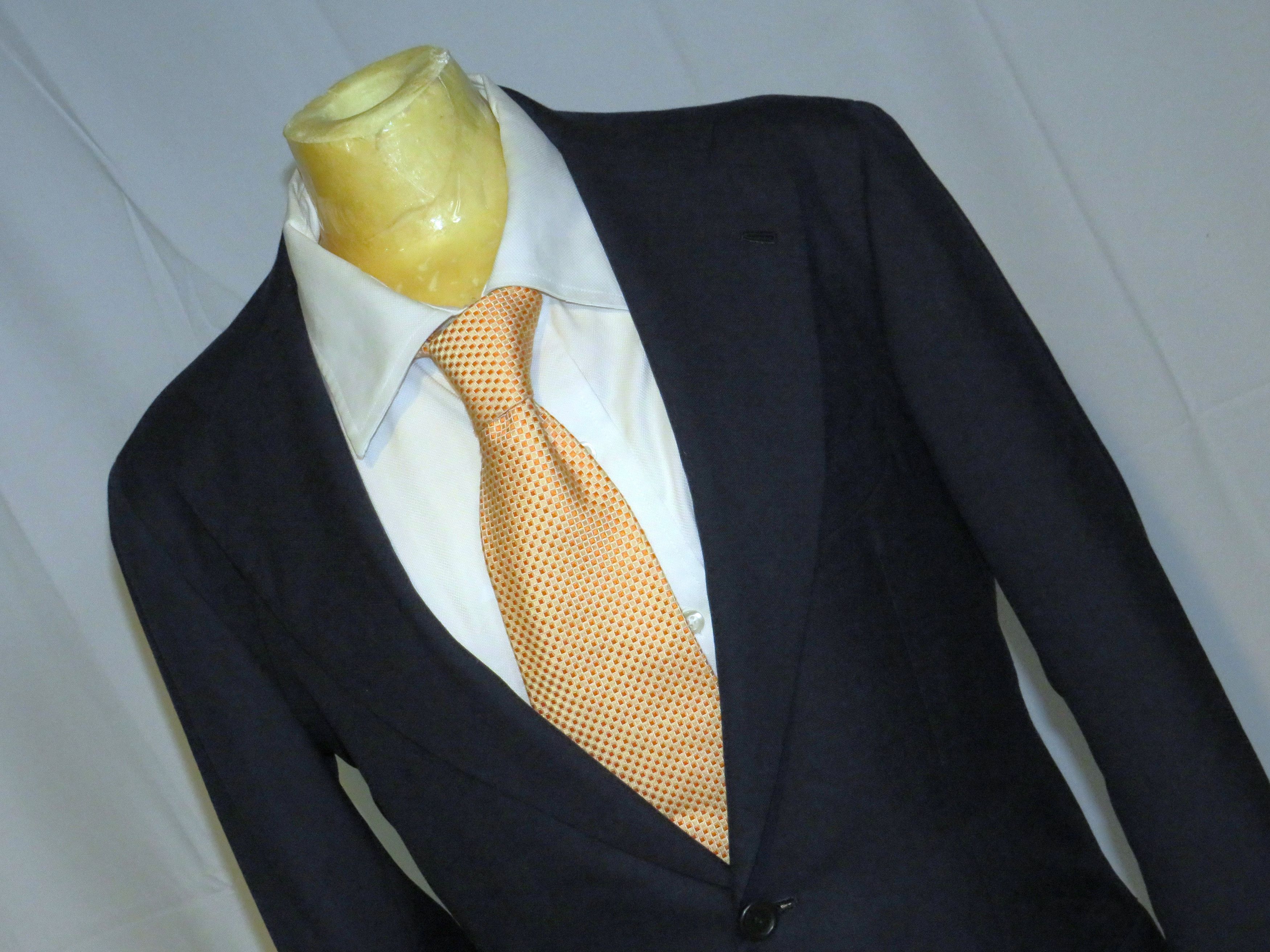Orazio Luciano Bespoke Navy Barathea Hopsack Two Button Sport Coat 36 Size 36R - 3 Thumbnail