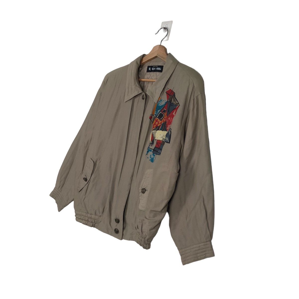 Japanese Brand Vintage Bomber Jacket Rose Sylvie Art Big Logo Issey Miyake Size US M / EU 48-50 / 2 - 2 Thumbnail