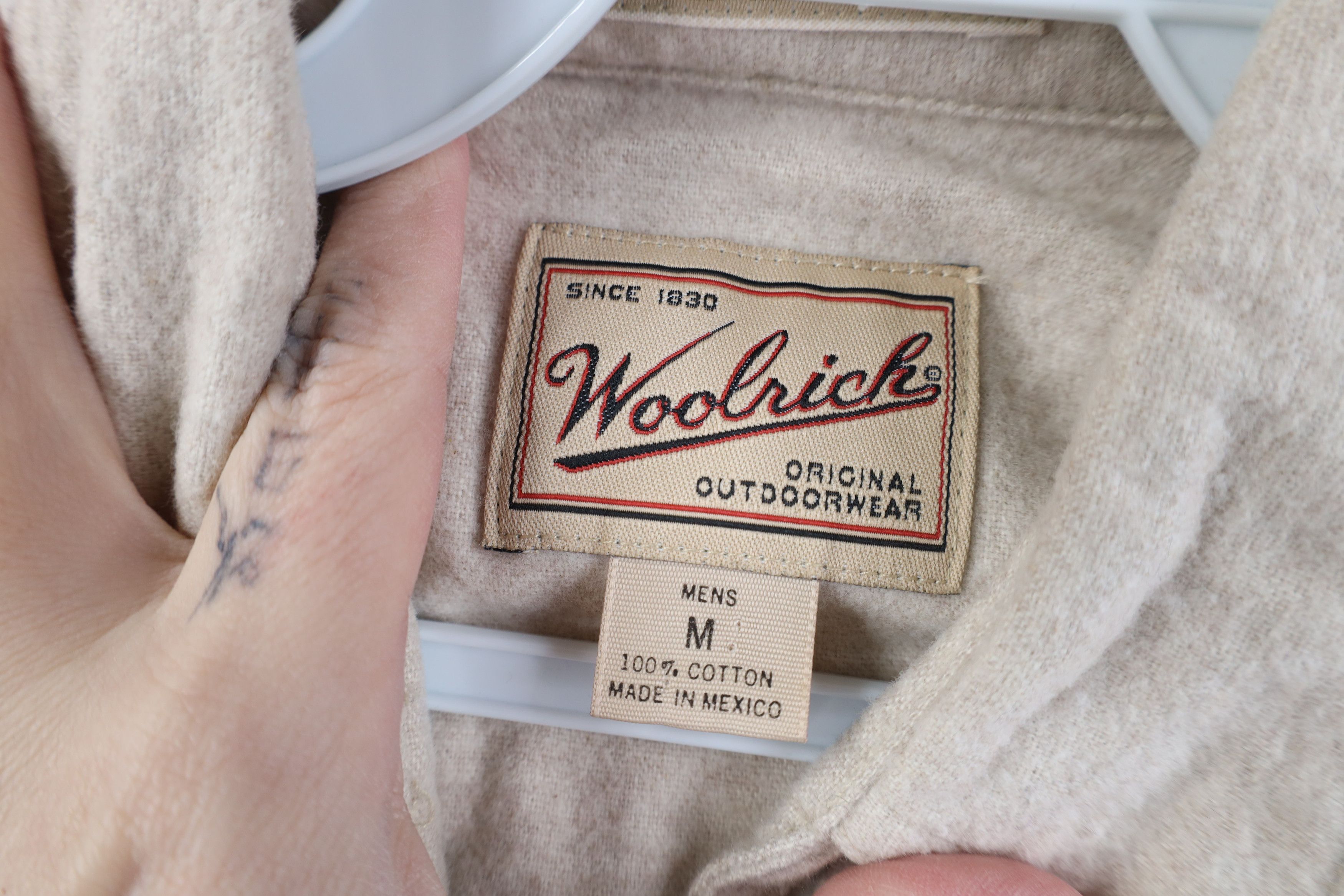 Woolrich Woolen Mills Vintage 90s Woolrich Chamois Cloth Button Down Shirt Beige Size US M / EU 48-50 / 2 - 8 Thumbnail