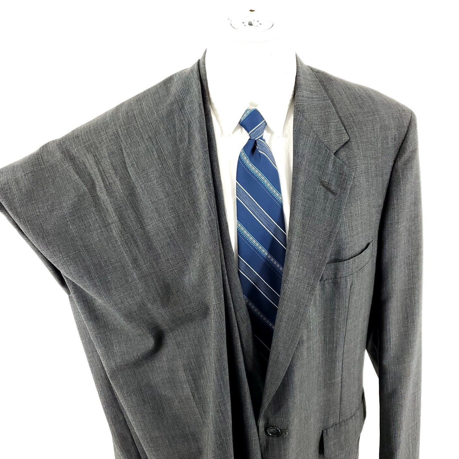 John Weitz John Weitz Wool 2 Button 2 Piece Suit 42L Gray Birdseye 41/3 Size 42L - 1 Thumbnail