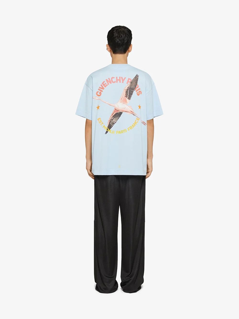 Givenchy Light Blue Embroidered 4G Flamingo Print Oversized T-Shirt Size US M / EU 48-50 / 2 - 2 Thumbnail