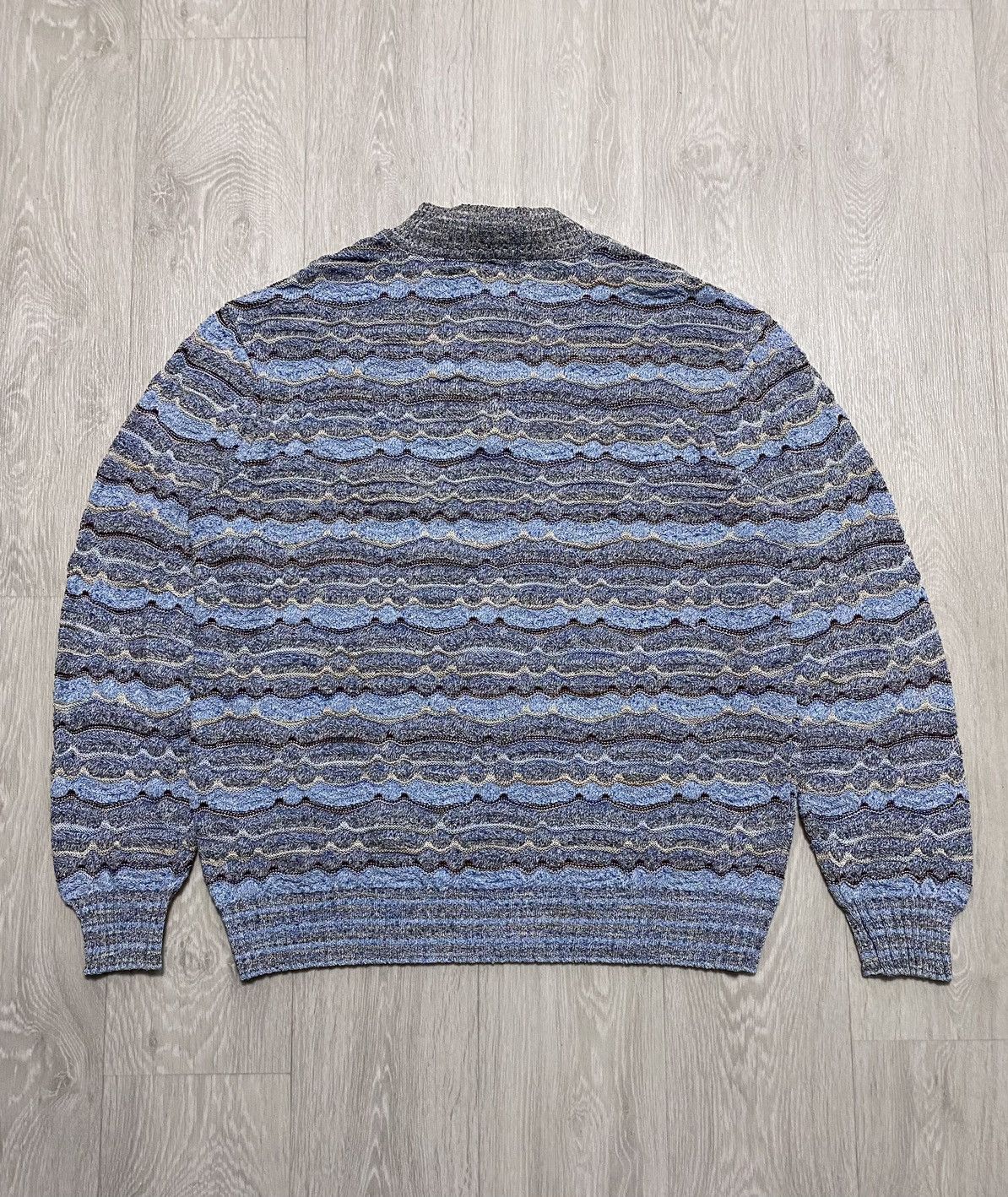 Missoni Vintage Missoni Multicolour Weave Cotton Viscose Zip Sweater Size US XL / EU 56 / 4 - 9 Thumbnail