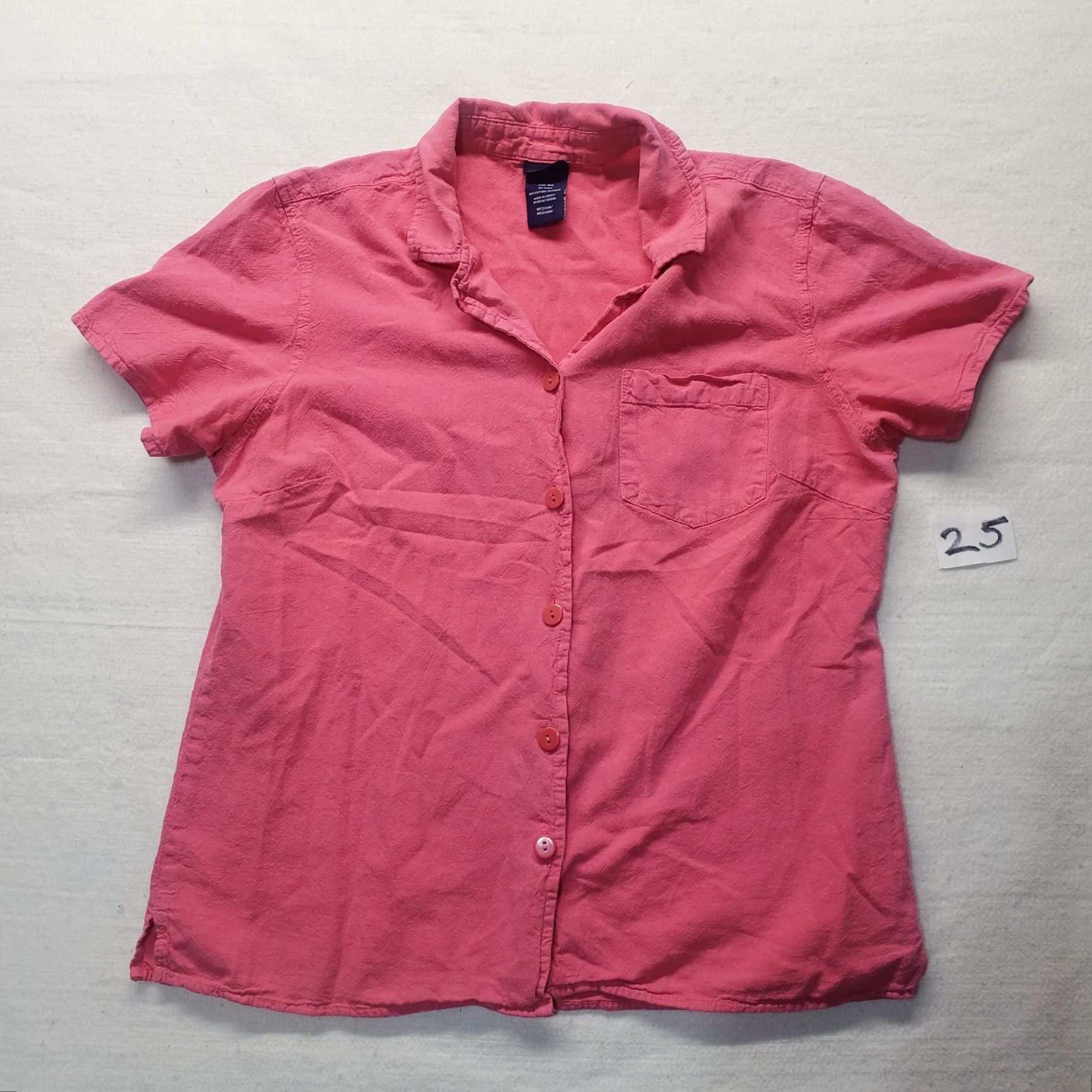 Basic Editions VINTAGE Basic Editions Women's Button-Up Shirt Short Sleeve Pink 90s Casual Medium Size M / US 6-8 / IT 42-44 - 2 Thumbnail