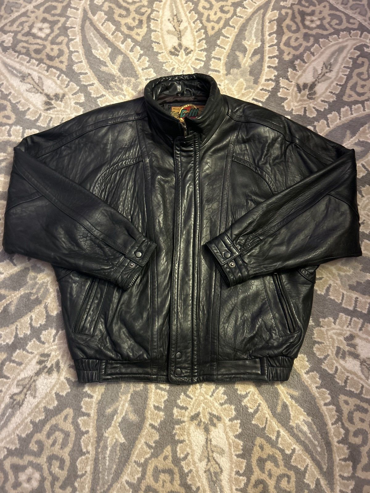 image of G Iii x Vintage G-Iii Vintage Leather Jacket in Black, Men's (Size XL)