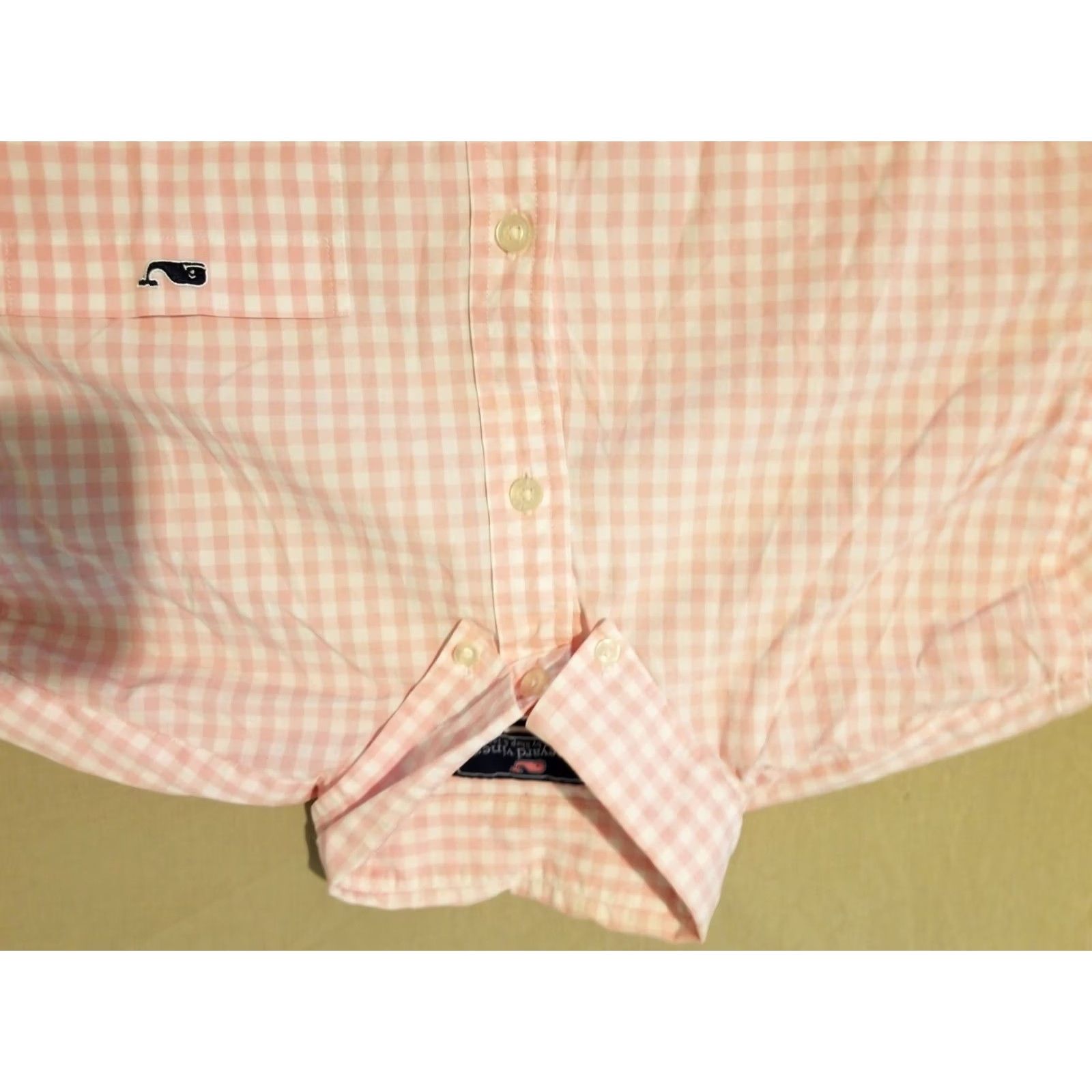Vineyard Vines Vineyard Vines Dress Shirt Men S Pink Cotton Button-Up Long Sleeve, Regular Size, Button Up Shirt, Mens, Cotton Dress Shirt Size 36R - 3 Thumbnail