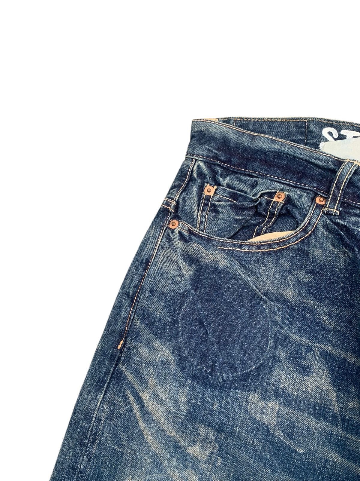 Tornado Mart RARE💥SCANNER FUNDAMENTAL SELVEDGE CLAWMARK DISTRESSED DENIM Size US 32 / EU 48 - 9 Thumbnail