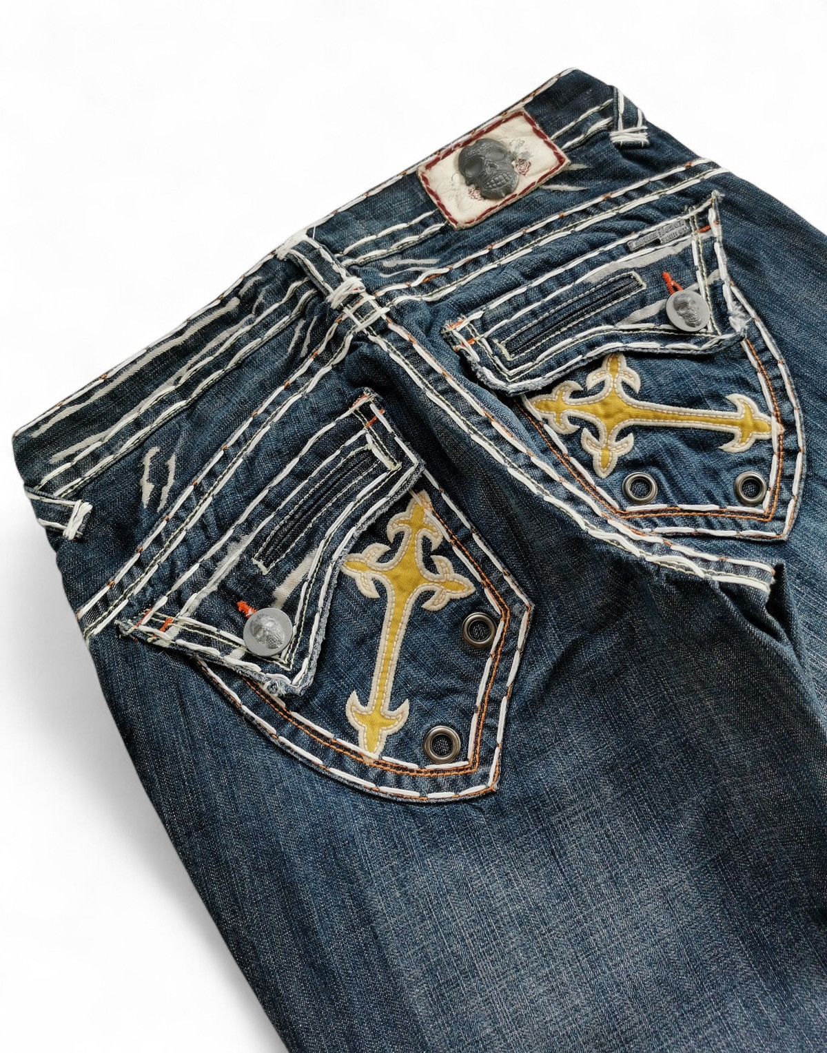 Other Flared Vintage Laguna Beach Big Stitch Denim Bootcut Jeans Size US 33 - 8 Thumbnail