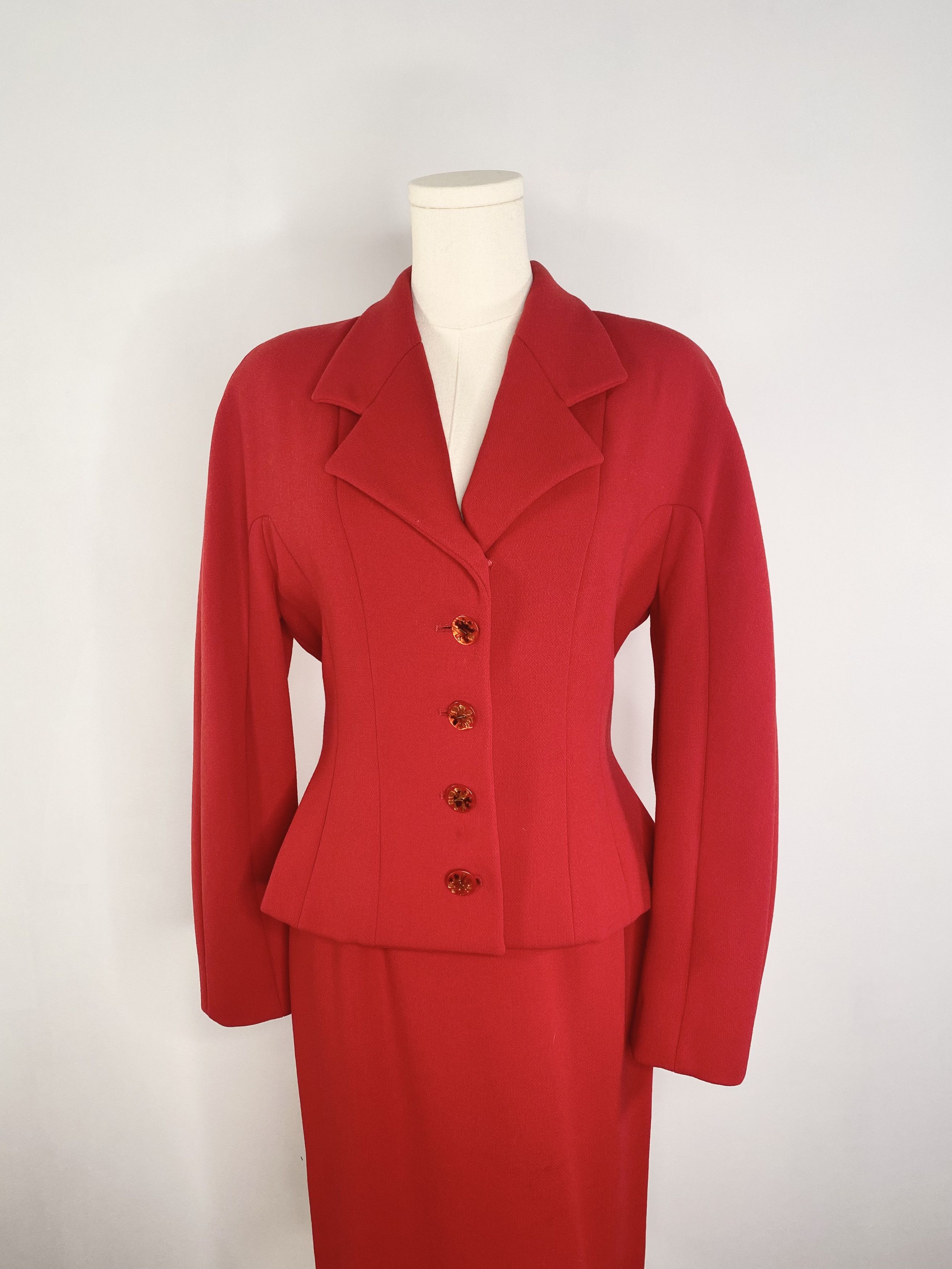 Chloe Vintage Archival Chloe - Red 2-Piece Skirt Designer Suit Size ONE SIZE - 3 Thumbnail