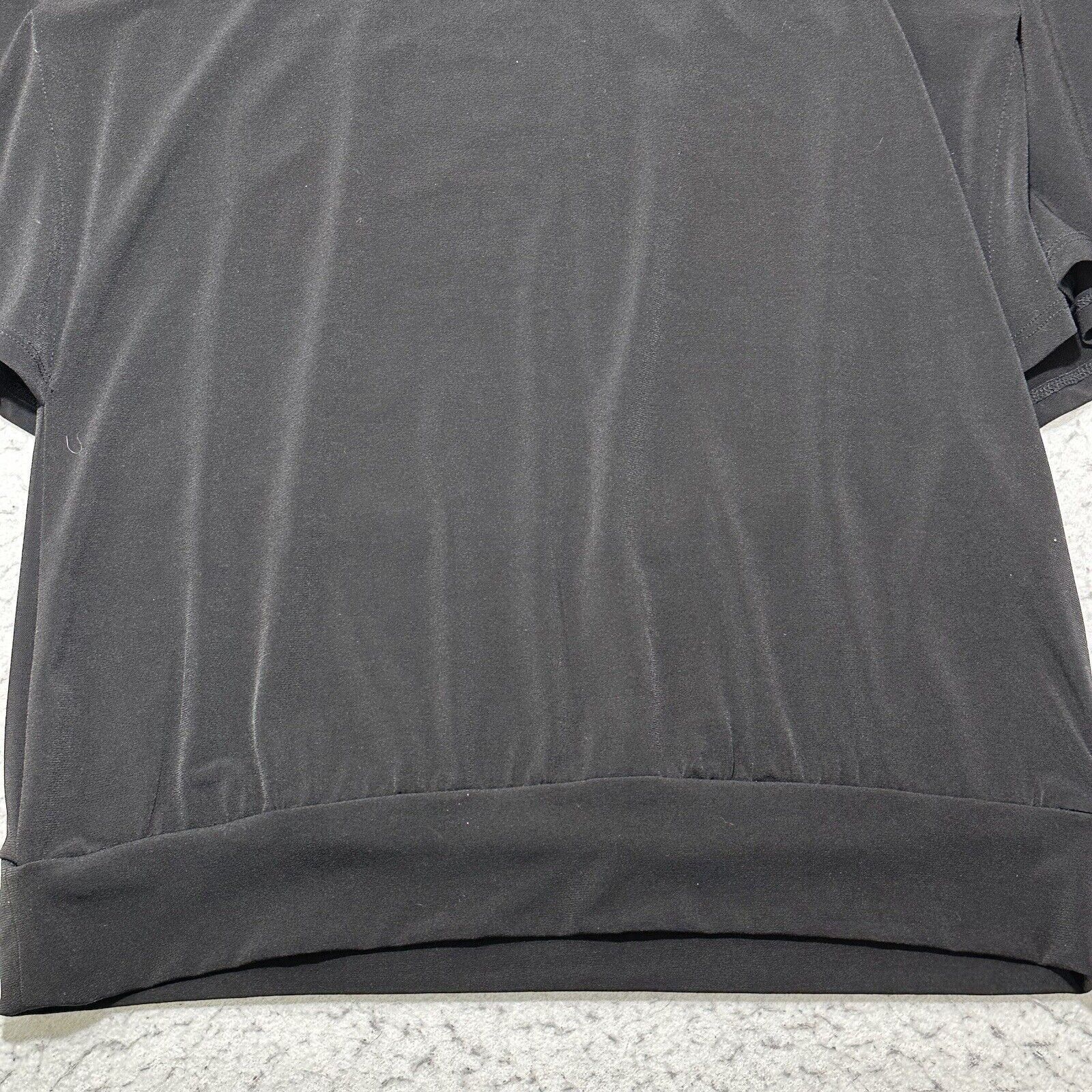 Chicos Chico's Small Black Drape Flutter Sleeve Pullover Blouse Size S / US 4 / IT 40 - 7 Thumbnail