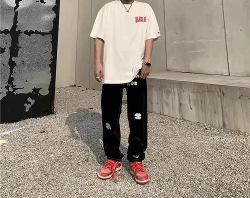Japanese Brand × Jean High street vintage embroidered hip-hop baggy jeans Size US 34 / EU 50 - 3 Thumbnail