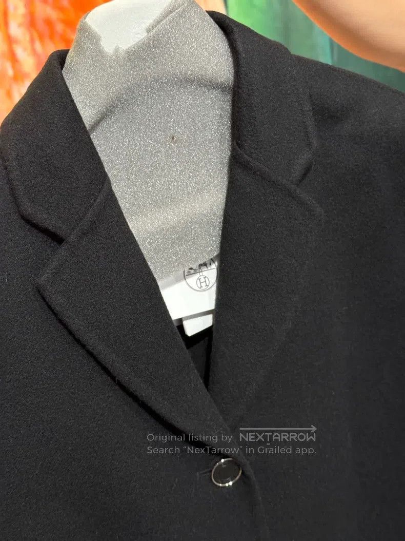 Hermes Hermes Women's Double-Faced Cashmere Coat, Mid-Length, Bla Size XS / US 0-2 / IT 36-38 - 4 Thumbnail