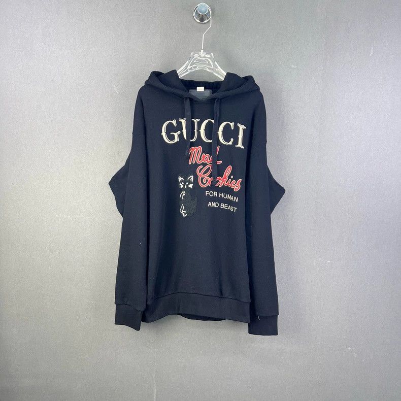 Gucci Gucci Black Logo Cat Hoodie Size US M / EU 48-50 / 2 - 1 Thumbnail
