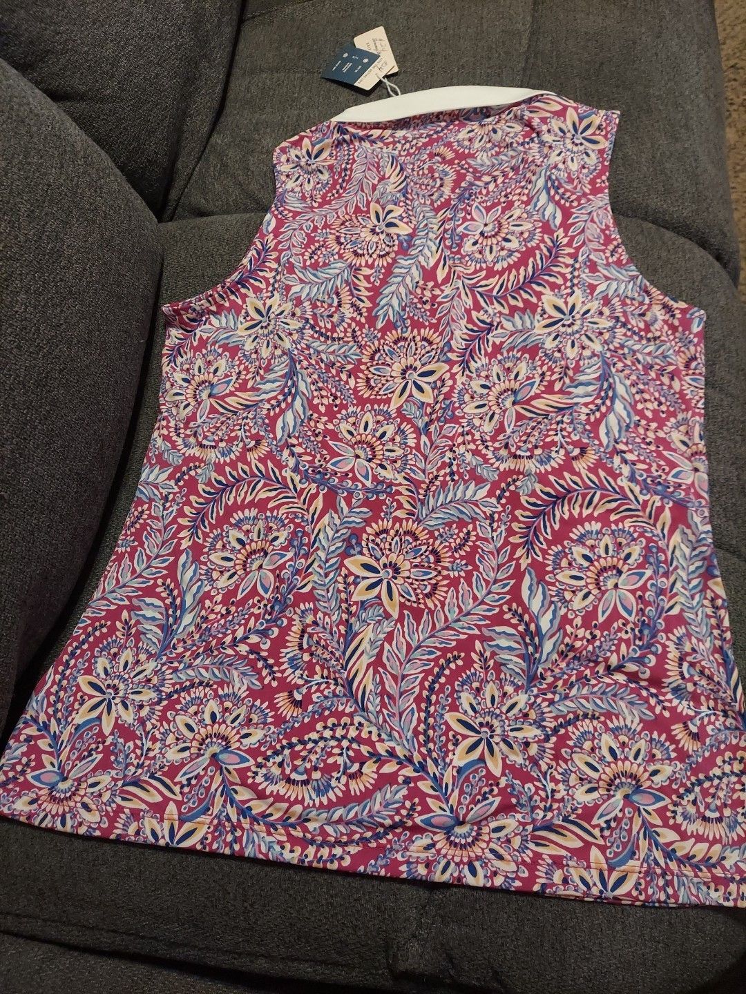 Tommy Bahama NWT Tommy Bahama Womens Large Golf Tennis Tank Shirt Floral Size L / US 10 / IT 46 - 7 Thumbnail