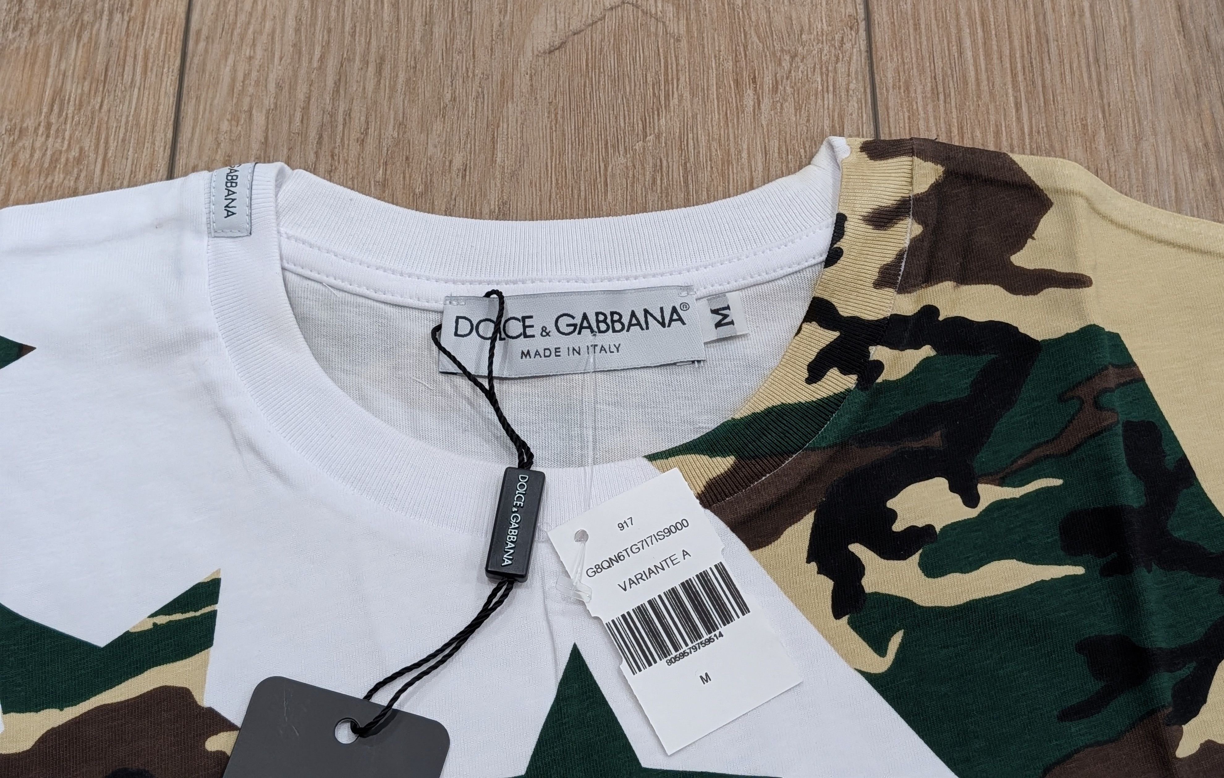Dolce & Gabbana Dolce Gabbana Star & Camo Panel Logo T-Shirt White Medium Size US M / EU 48-50 / 2 - 2 Thumbnail