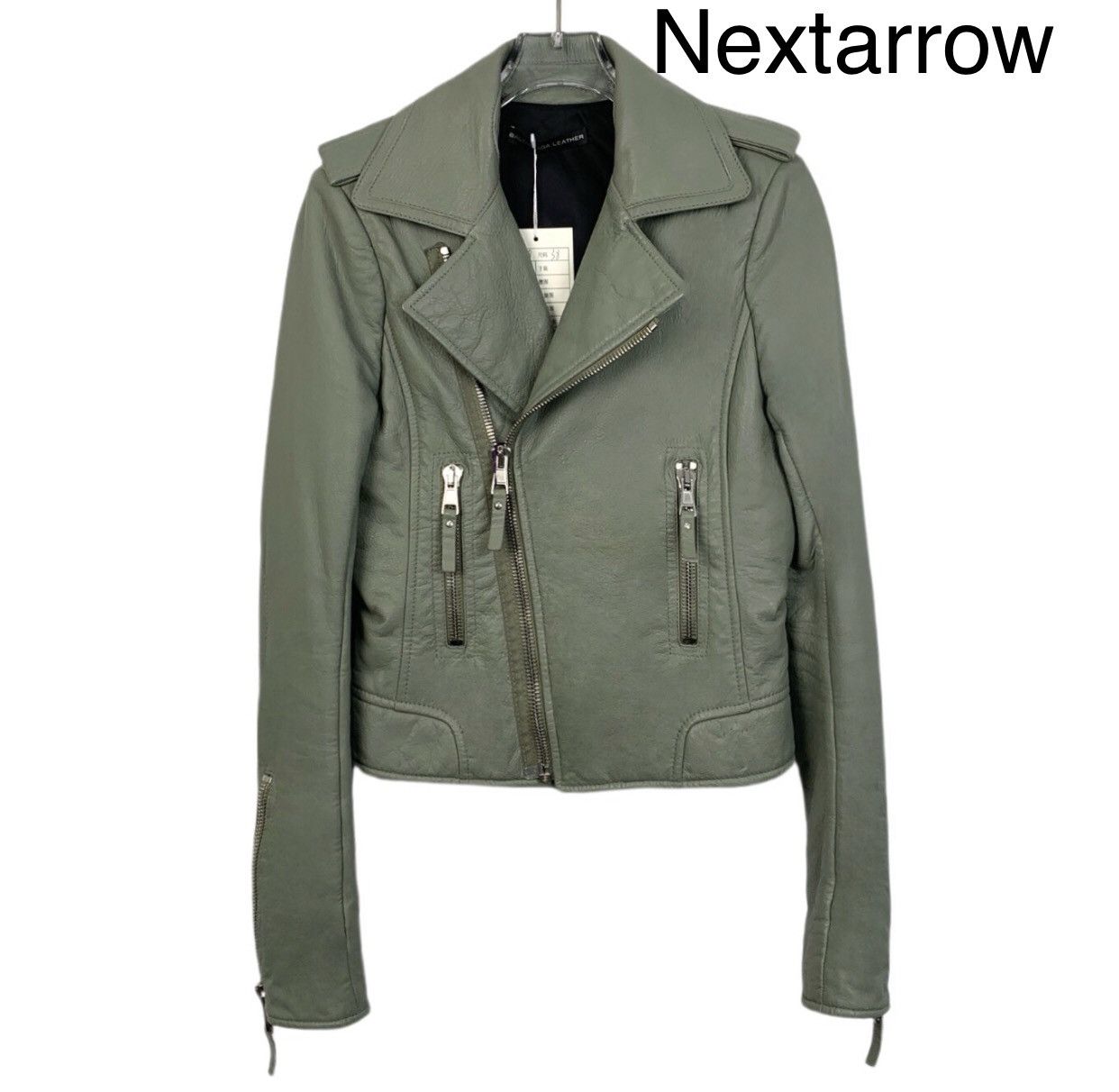 Balenciaga Balenciaga light green leather, lapel jacket, zipper jacket Size US M / EU 48-50 / 2 - 1 Thumbnail