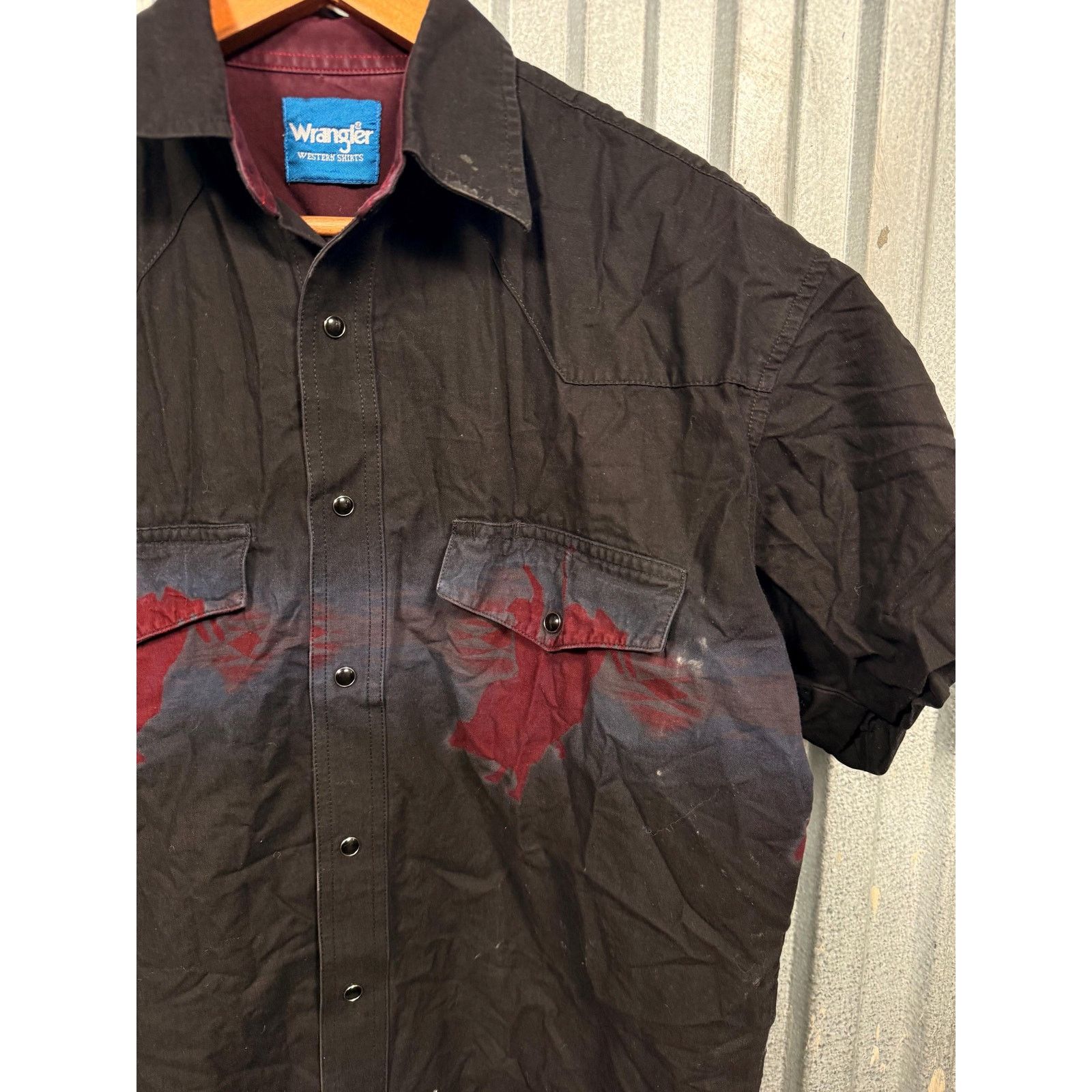 Wrangler Vintage Western Wrangler Buffalo Short Sleeve Pearl Snap Size US L / EU 52-54 / 3 - 10 Thumbnail