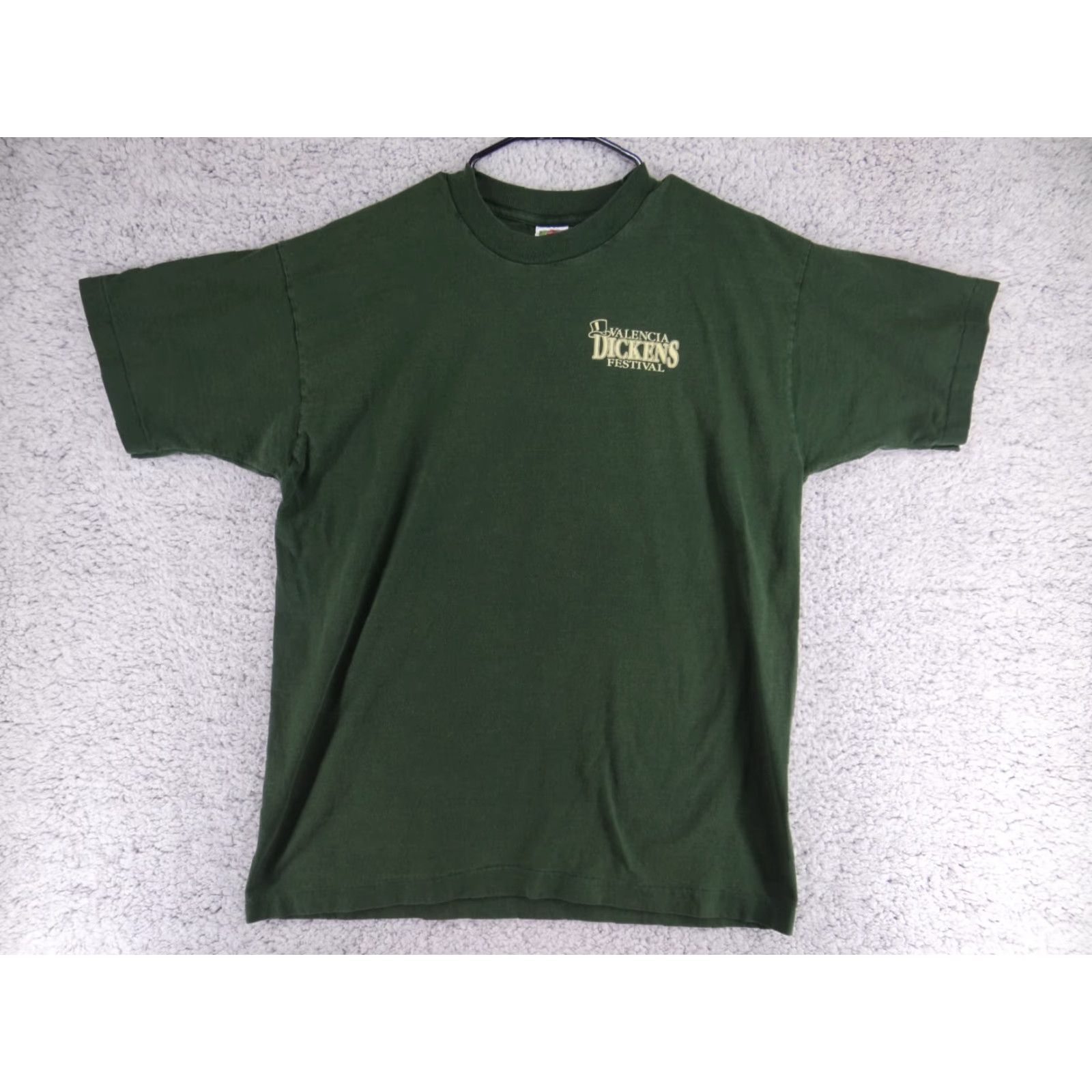 Fruit Of The Loom VTG 90s Valencia Charles Dickens Festival Single Stitch Green T Shirt Men's XL Size US XL / EU 56 / 4 - 4 Thumbnail