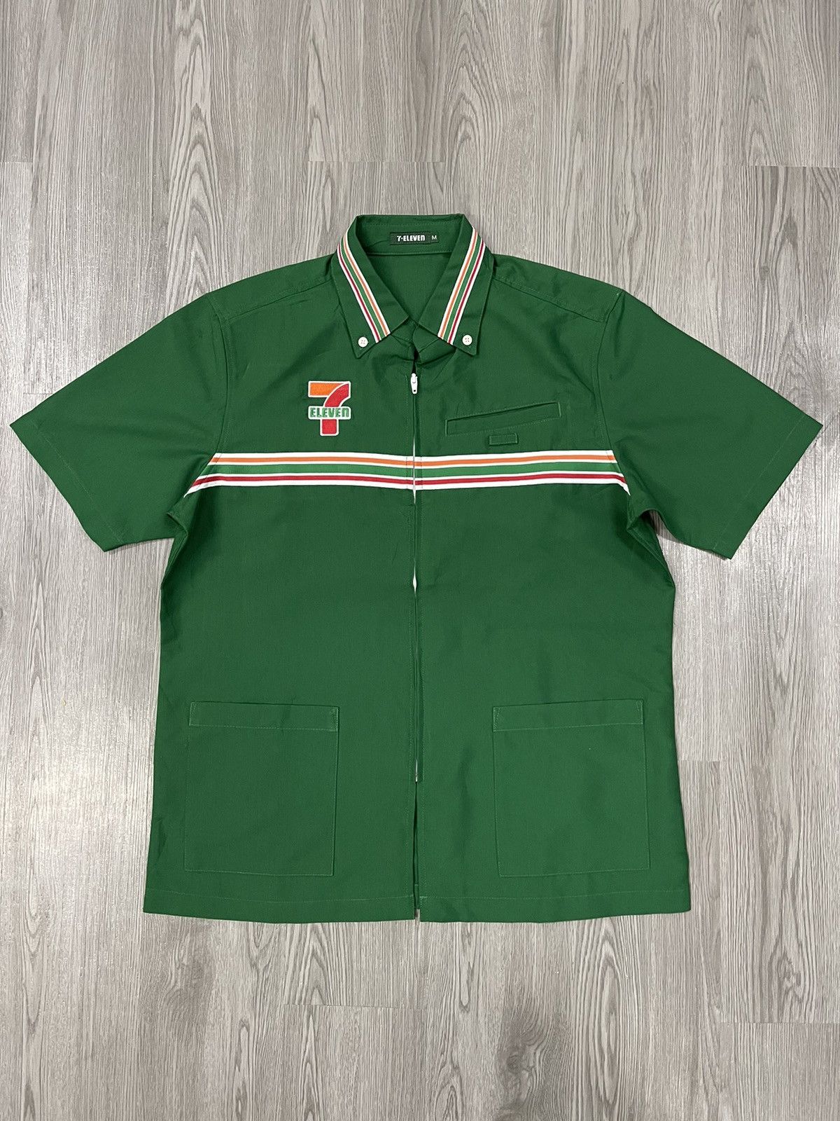 Japanese Brand × Uniform Wares Japan 7 eleven zip up work shirt Size US M / EU 48-50 / 2 - 1 Thumbnail
