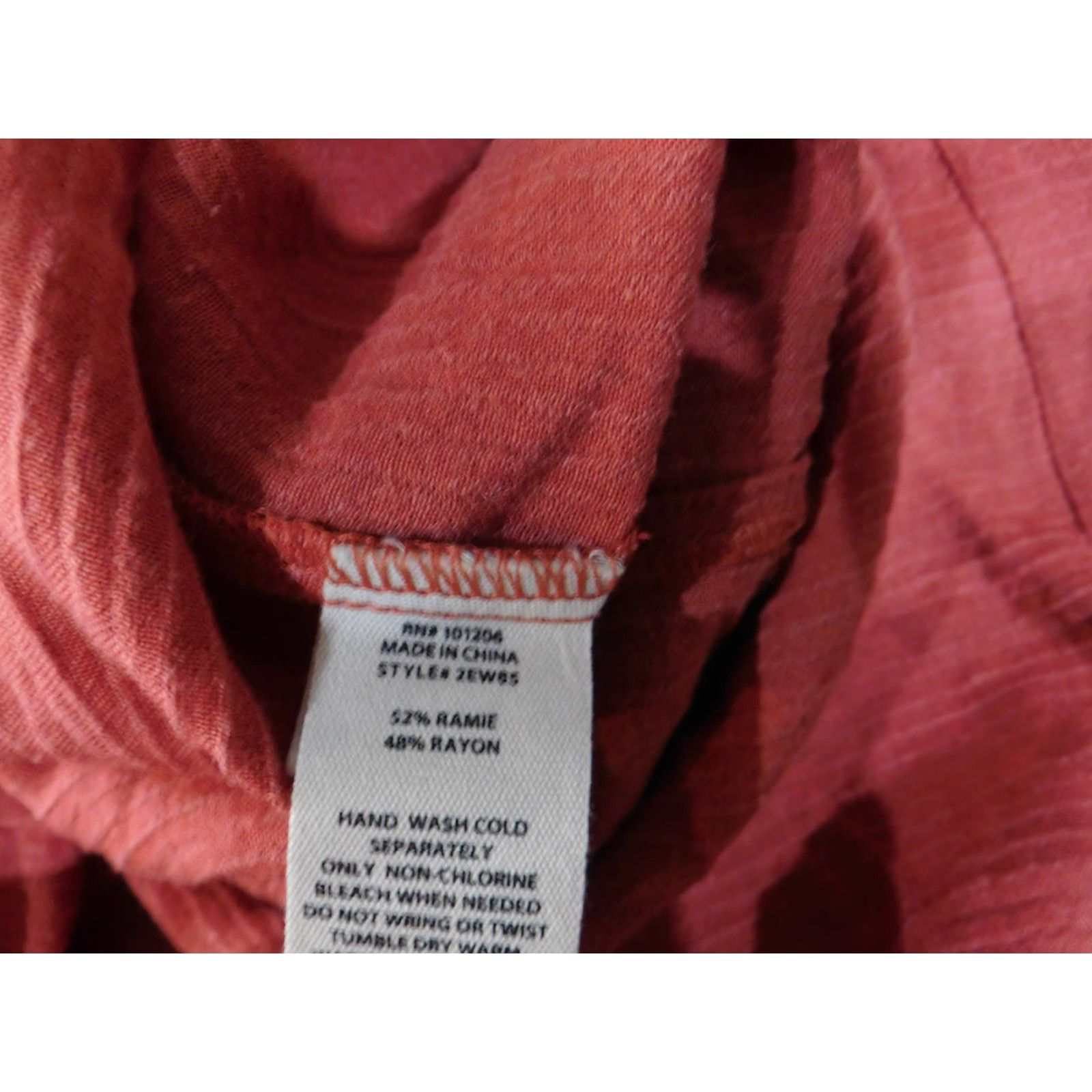 Soft Surroundings Soft Surroundings Blouse Tunic Womens Small Orange 3/4 Sleeve Button Detail Ramie Rayon Size S / US 4 / IT 40 - 5 Thumbnail