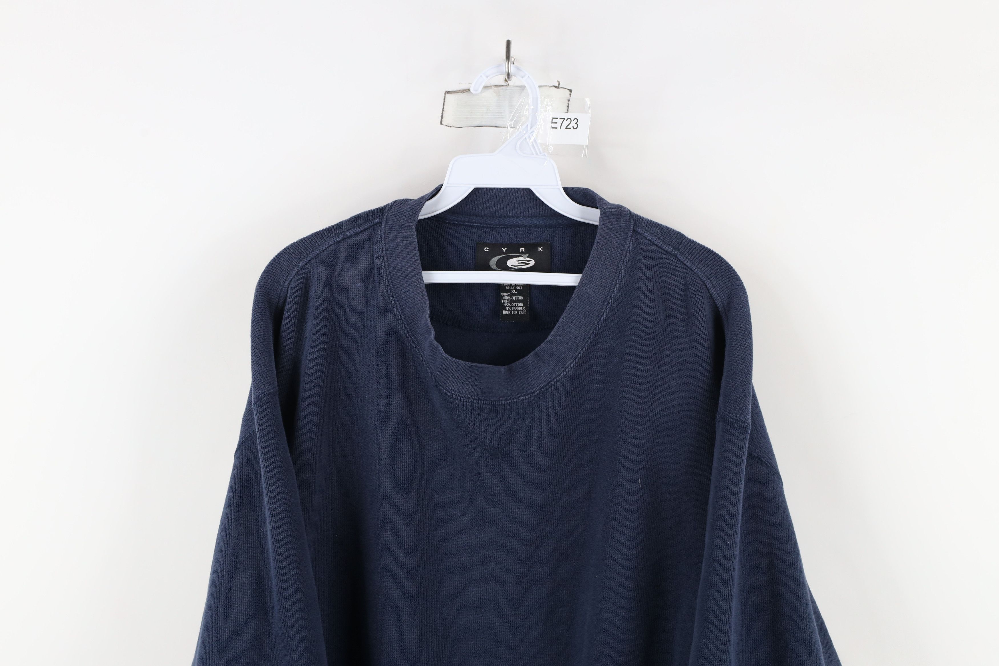 Vintage Vintage 90s Streetwear Ribbed Knit Crewneck Sweater Blue Size US XL / EU 56 / 4 - 2 Thumbnail