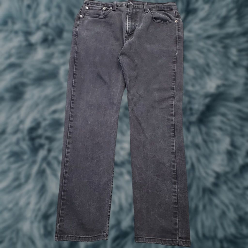 Levi's Levi's 502 Straight Jeans Mens Size 33 Mens Black Denim Stretch Comfort Jeans Size US 33 - 1 Thumbnail