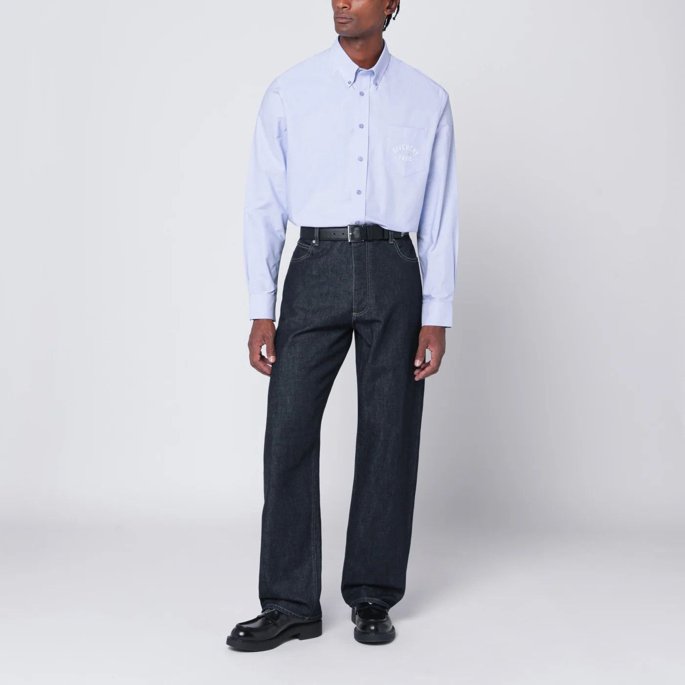 Givenchy o1d2blof0426 Cotton Button Down Shirt in Light Blue Size US L / EU 52-54 / 3 - 1 Thumbnail